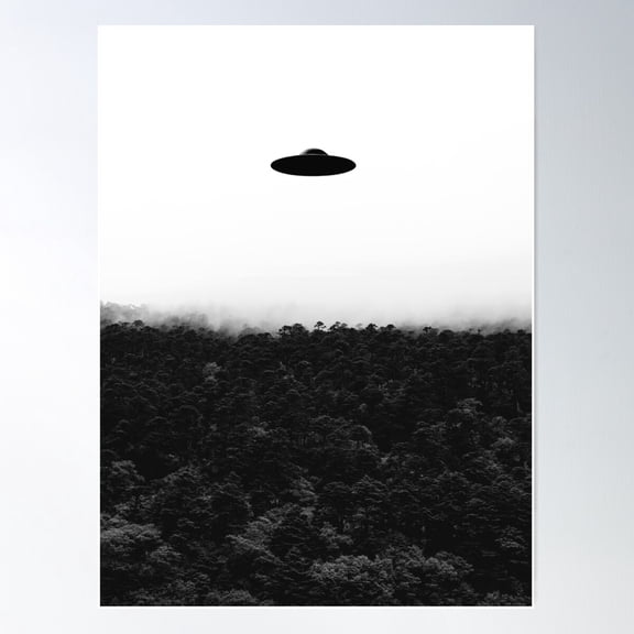 Forest UFO Poster, 12x18 UNFRAMED