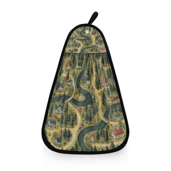 Forest Village Hanging Towel Hand Towel 16.53x12.20in Quick-Drying for Kitchen and Bathroom Use