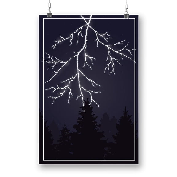 Forest W Thunder Poster - Smartprints Designs,