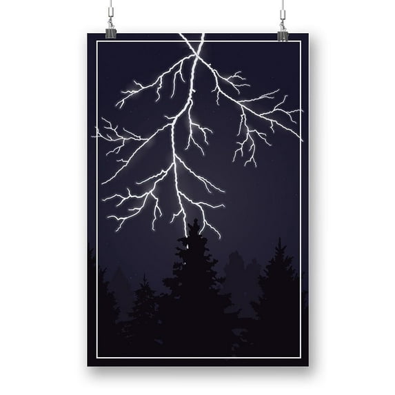 Forest W Thunder Poster - Smartprints Designs,