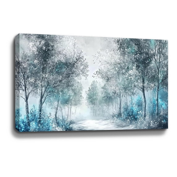 Forest Wall Art Winter Forest Rustic Landscape Nature Canvas Art Wall Decor For Bedroom Livingroom Office