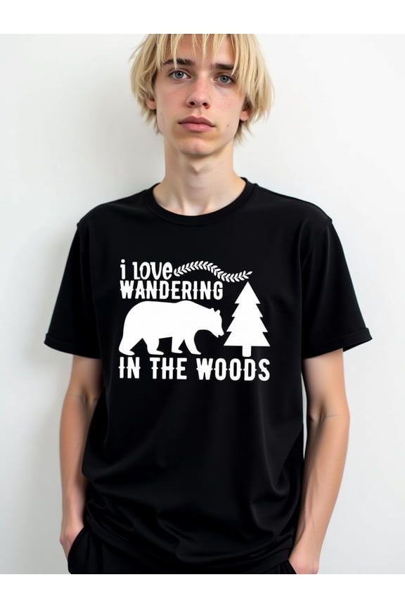 Forest Wanderer T-Shirt Men Crew neck T-shirts black graphic tees graphic Cool shirts, Funny shirts, t shirt Fashion Unisex Shirt Graphic Tee tshirts
