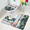 thumbnail image 1 of Forest Waterfall Bath Mat Set Tropical Green Plants Lake Nature Scenery Home Door Carpet Bathroom Decor Floor Rugs Toilet Cover, 1 of 5