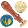 thumbnail image 1 of Forest Wax Seal Stamp Embossed Stamp Sealing Vintage Elegant Removable 1" Brass Seal Wood Handle Wedding Invitations Envelopes Gift Packing Decoration Craft Adhesive Waxing diy Tree, 1 of 9