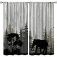 thumbnail image 1 of Forest Wild Animal Elephant Window Curtains Treatments, Retro Rustic Wooden Board Style Blackout Rod Pocket Window Drapes, Breathable Foldable Window Shades for Living Room Bedroom-W42xL54in, 1 of 6