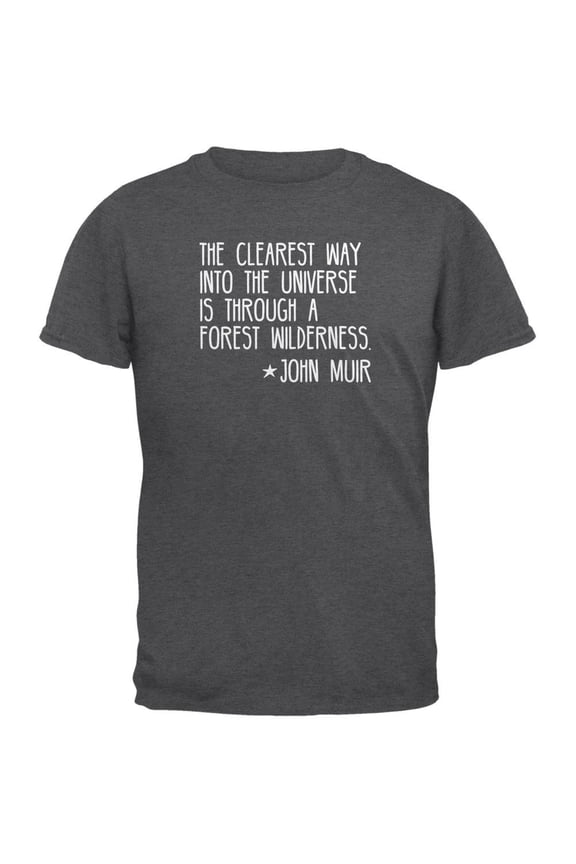 Forest Wilderness John Muir Dark Heather Adult T-Shirt - X-Large