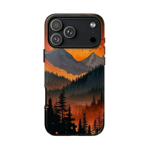 Forest Wilderness Under Bright Full Moon iPhone Case 17 through 11 Pro Max