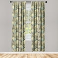 thumbnail image 1 of Forest Window Curtains, Nature Vibe Digital Sketch Artwork of Jungle Leaves on Squared Backdrop, Lightweight Decor 2-Panel Set with Rod Pocket, Pair of - 28"x84", Forest Green Dimgray, by Ambesonne, 1 of 3