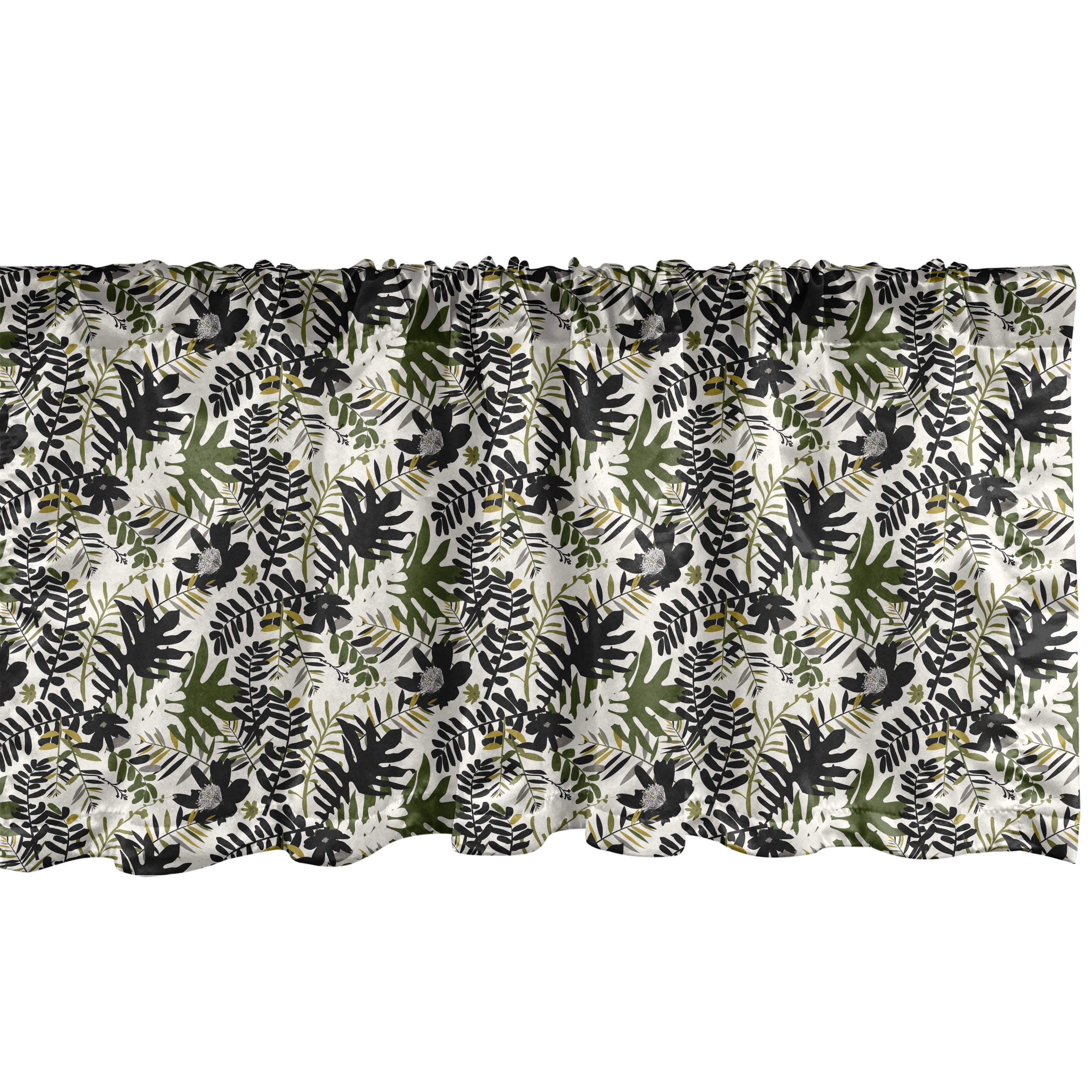 Charcoal Grey and Army Green Satin Valance Set