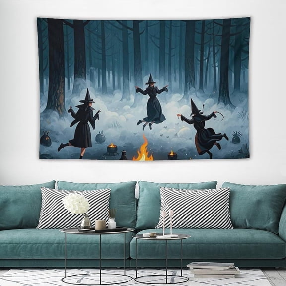 Forest Witch Boho Wall Tapestry with Hanging Kit Aesthetic Tapestry Wall Hanging Personalized Backdrop Large Vintage Tapestries Decoration for Bedroom Living Room Dorm Decor-60x90