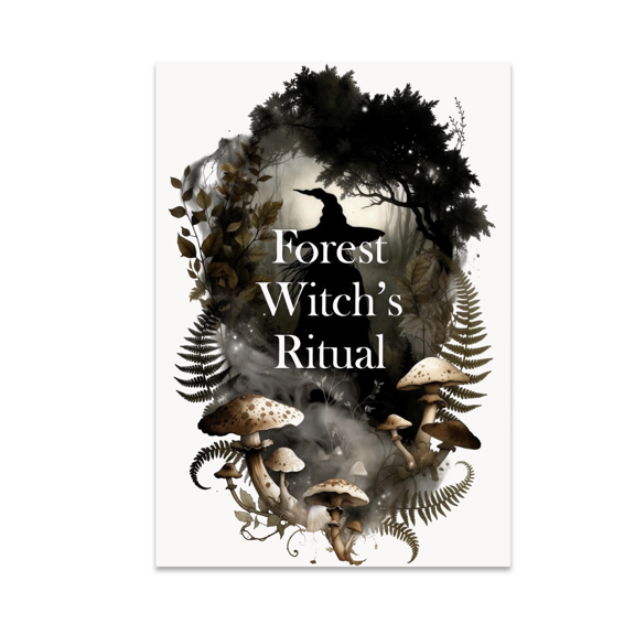 Forest Witch Ritual Art - Mystic Decor - 13x19 Poster Print