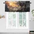 thumbnail image 1 of Forest Wolf Printed Window Curtains Valances for Kitchen Wild Animal Mountain Nature Scenery Hunting Privacy Decorative Rod Pocket Short Window Valance Curtains 54 by 18 in, 1 Panel, 1 of 6