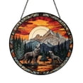 Forest Wolf Window Hanging – Stained Glass Style Wildlife Decor ...