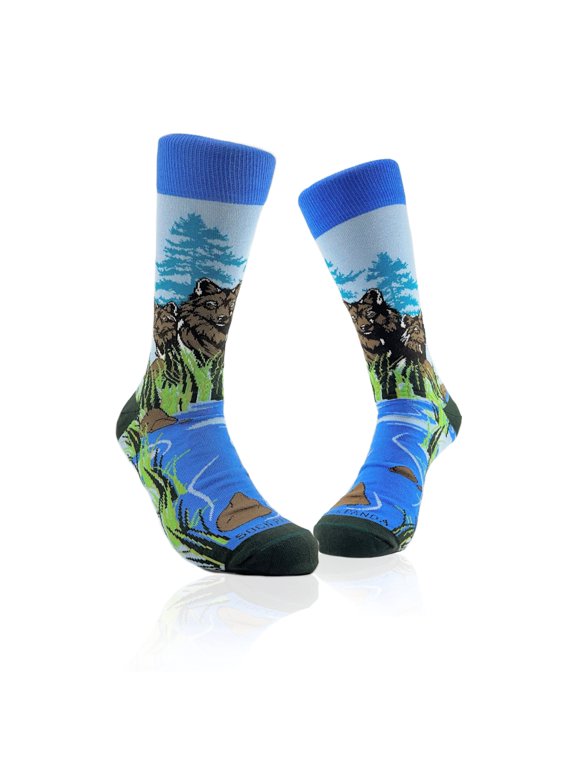 Forest Wolves Socks from the Sock Panda (Adult Large)
