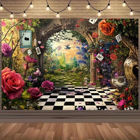 Forest Wonderland Backdrop Fairy Magic Mushroom Photography Background Birthday Party Baby Shower Photo Props (3x5FT)