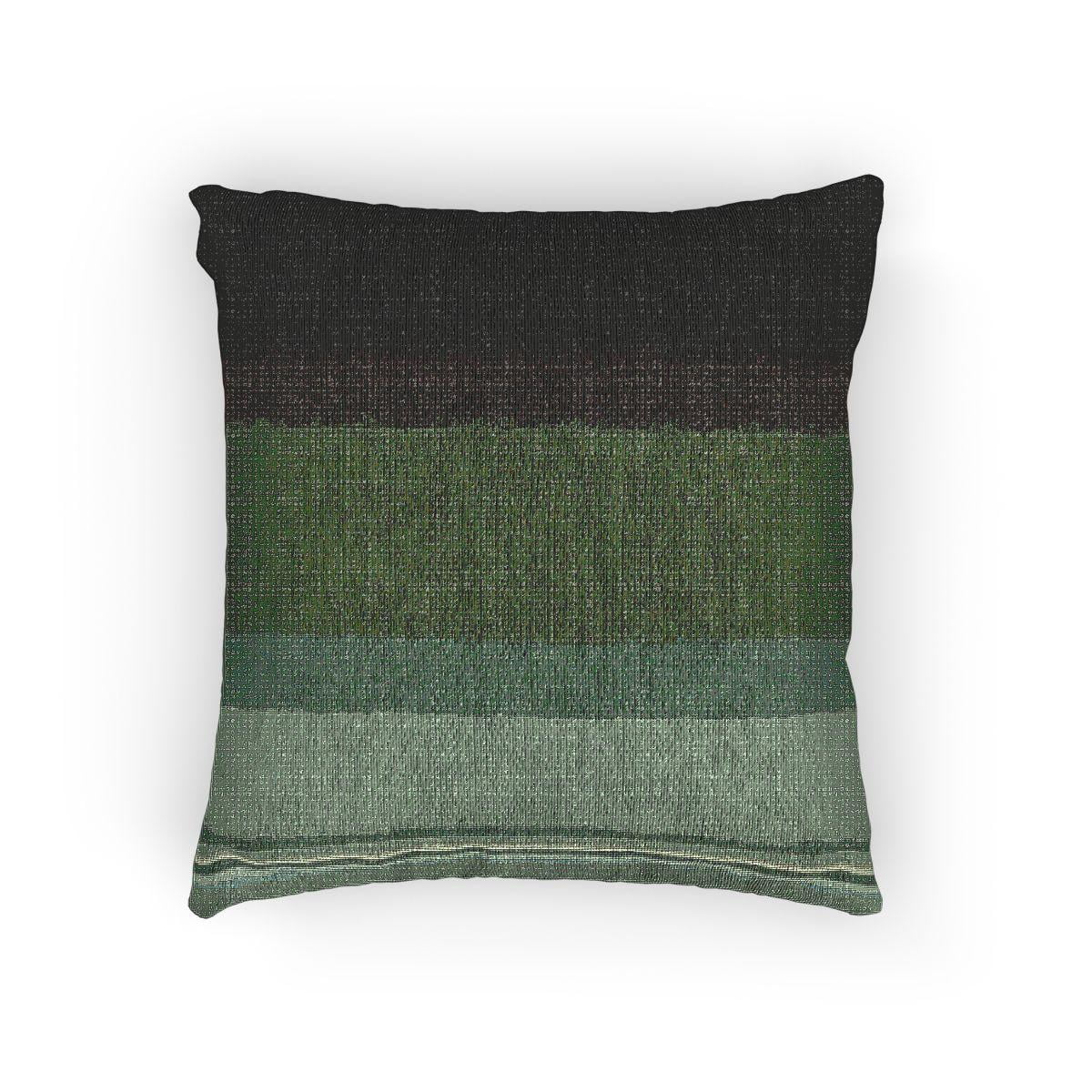 Forest and Emerald Green Ombre Stripe Woven Pillow, Cotton-Polyester ...