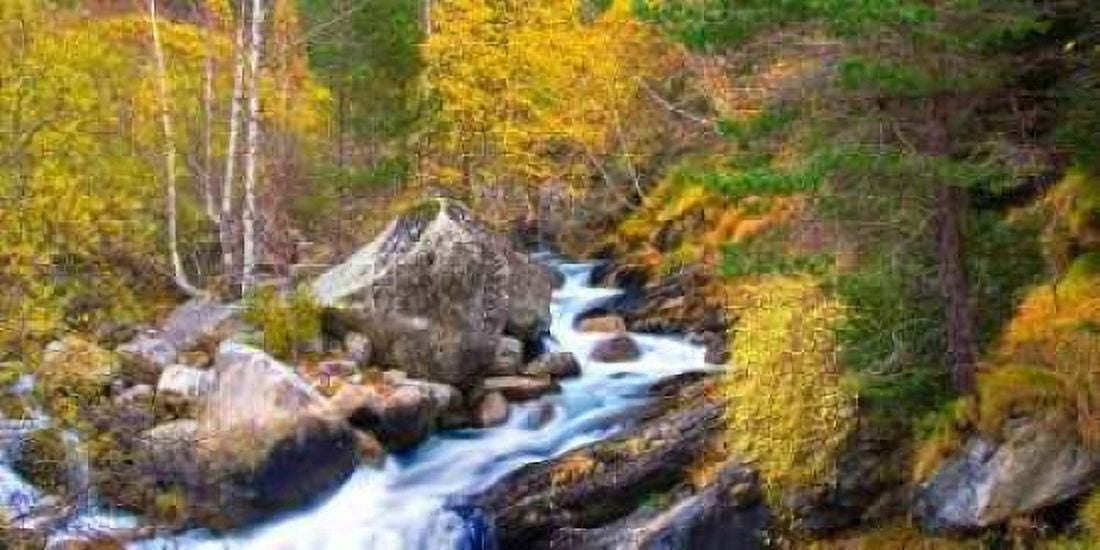 Forest and river 803 Canvas Art - JA Palacios (10 x 20)