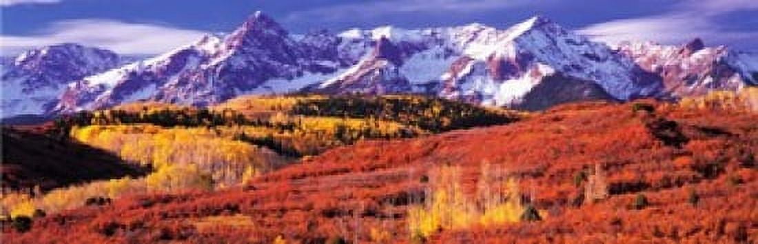 Forest in autumn with snow covered mountains in the background Telluride San Miguel County Colorado USA Canvas Art - Panoramic Images (18 x 6)