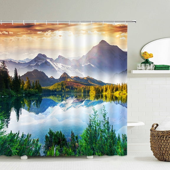 Forest landscape High Quality Polyester Fabric Waterproof Shower Curtain 3D Wash