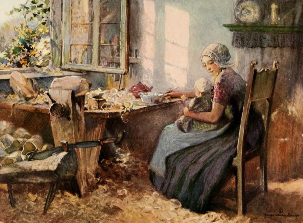 Forest of Arden 1914 Sabot makers family Canvas Art - G Wharton Edwards (18 x 24)