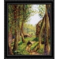 thumbnail image 1 of Forest scene with two figures 28x34 Large Black Ornate Wood Framed Canvas Art by Camille Pissarro, 1 of 2