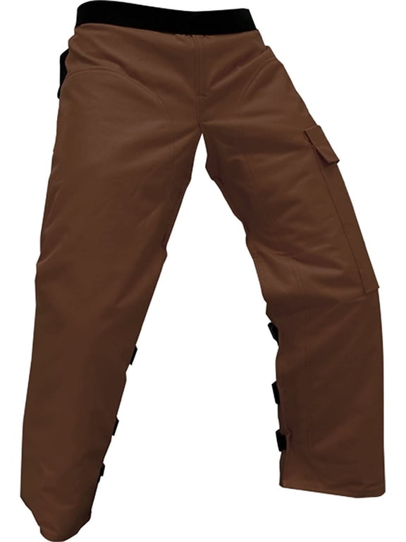 Adjustable Chainsaw Apron Chaps with Pocket, Brown