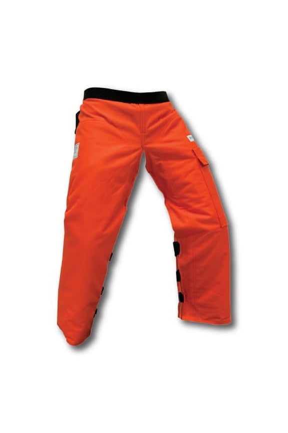 Apron Style Chainsaw Chap Orange. Part Number CHAP437-O. Adjustable Waist. Length 37 Inch