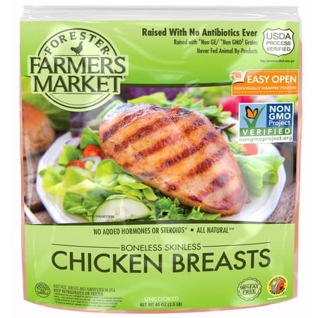 Forester Boneless Skinless Chicken Breasts, 2.5 lb (Frozen)