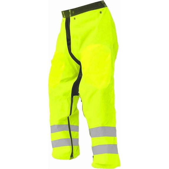 Forester Chainsaw Safety Chaps - Full Wrap Zipper - Safety Green (Regular (37") Fits Most 5'4" to 6' Tall)