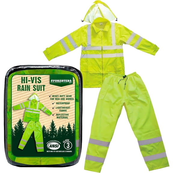 Forester Class 3 Hi Vis Green Rain Suit (2X Large)