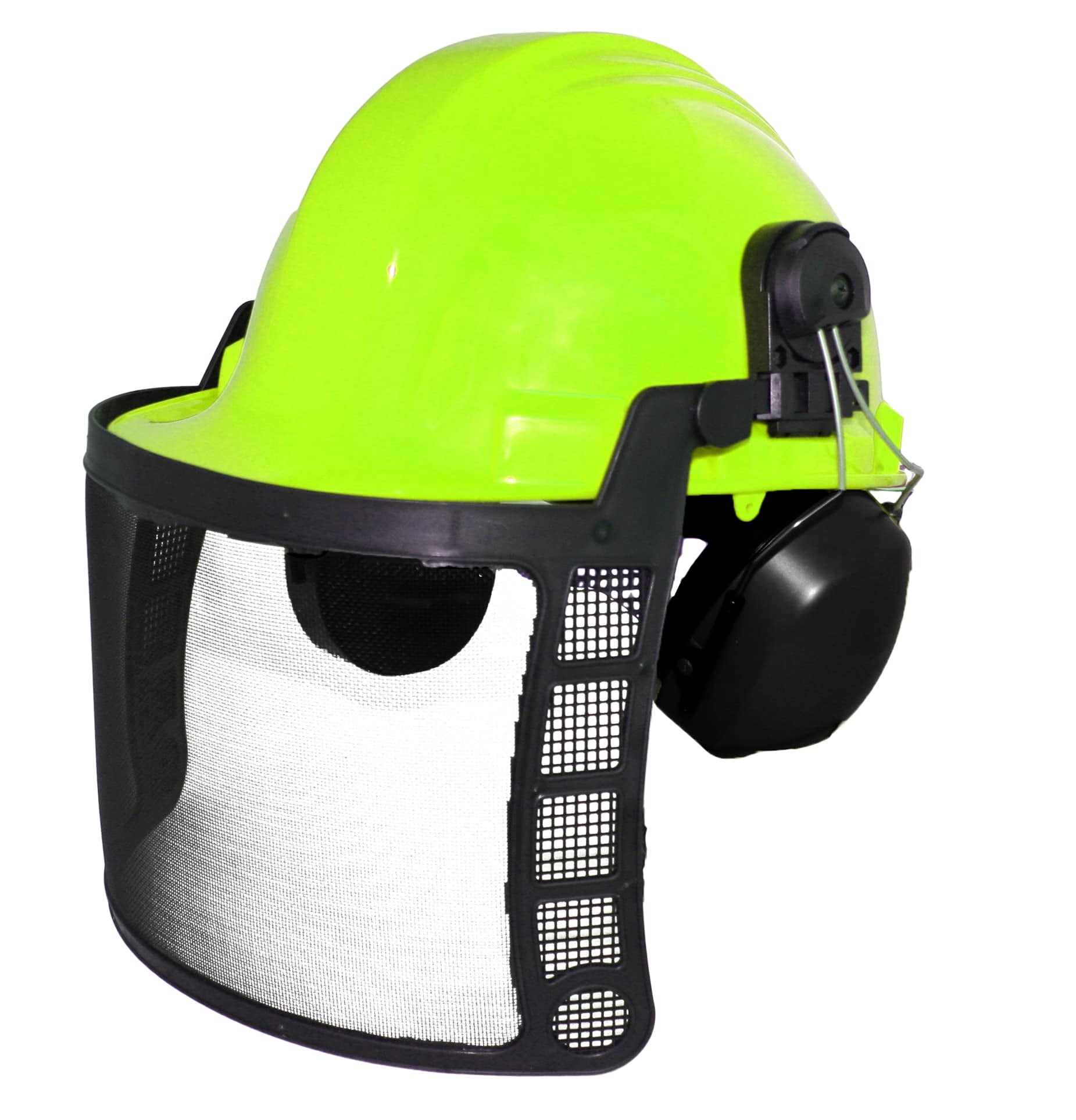 Forester Safety Helmet - Original Forestry Hard Hat Arborist Gear Mesh Face Shield Hearing Protection Chainsaw Helmets Portable Woodsman Hardhat (Safety Green)