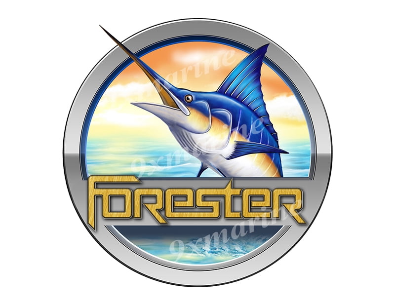 Forester Marlin Round Designer Sticker 7.5"x7.5"