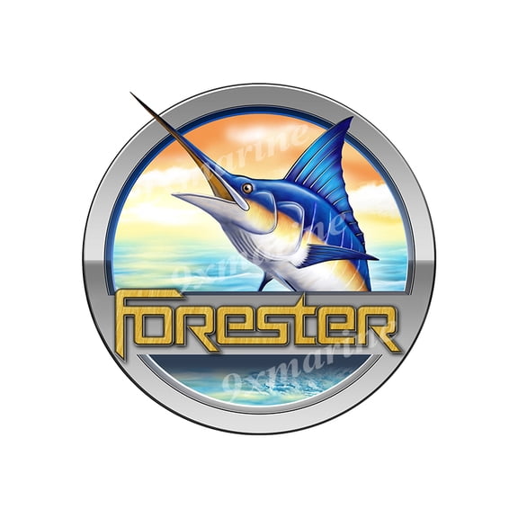 Forester Marlin Round Designer Sticker 7.5"x7.5"