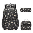 thumbnail image 1 of Forestfish 3-Piece Backpack Set for School,Large Capacity Teen Backpack with Insulated Lunch Bag & Pencil Case,Waterproof with Laptop Compartment & Side Pocket(Daisy A/Black), 1 of 7