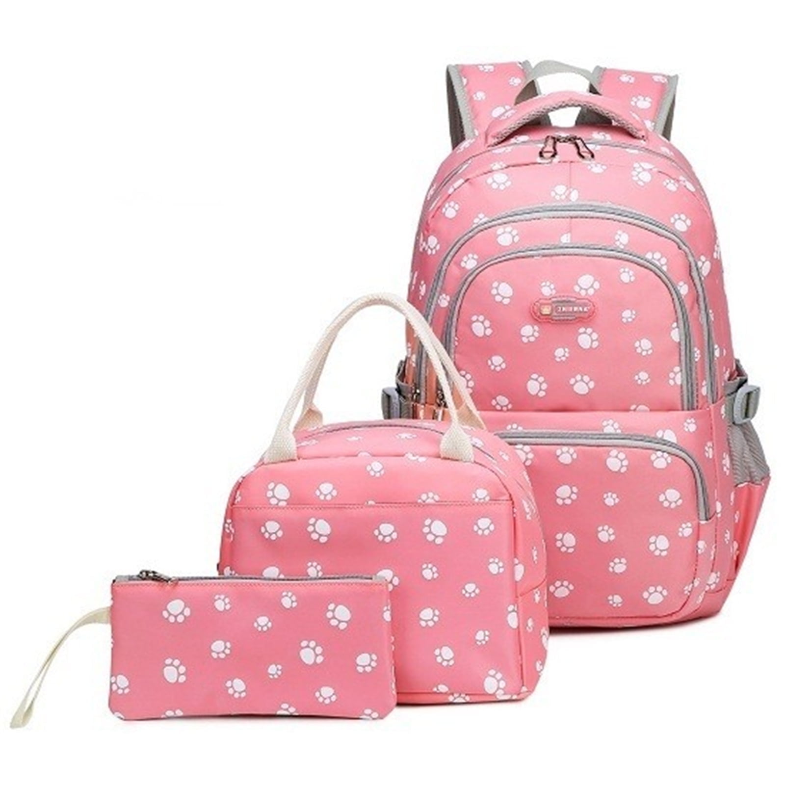 Forestfish 3Pcs Teen Girl Backpacks with Lunch Pack Pencil Case