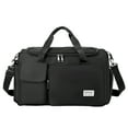 Forestfish Black Gym Bag for Women and Men,Travel Duffle Bag with Shoes