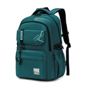 Forestfish School Backpack for Teen Men and Women, Casual Daypack Water-Resistant Lightweight Middle School Bag with Large Capacity(Green)