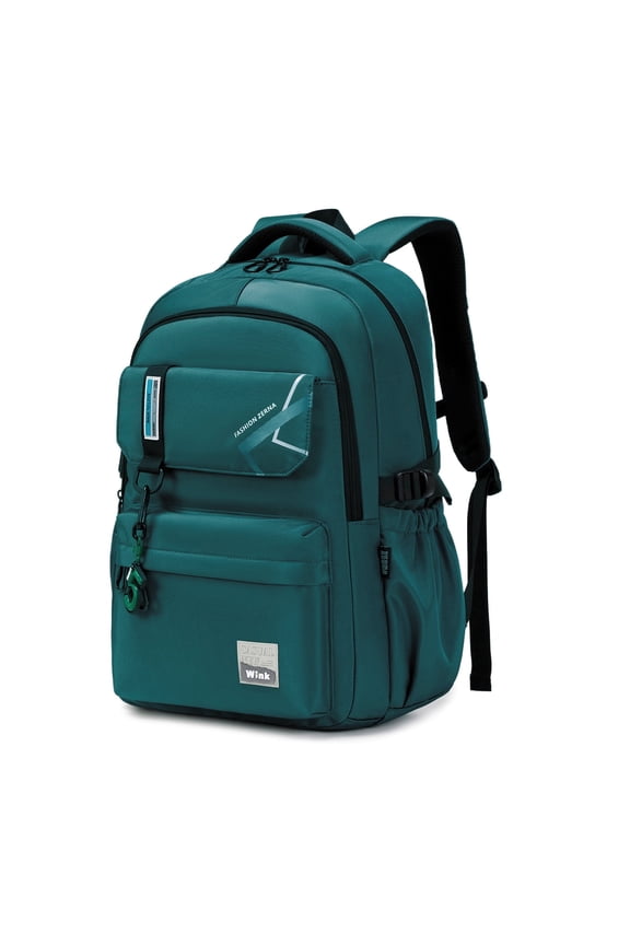 School Backpack for Teen Men and Women, Casual Daypack Water-Resistant Lightweight Middle School Bag with Large Capacity(Green)