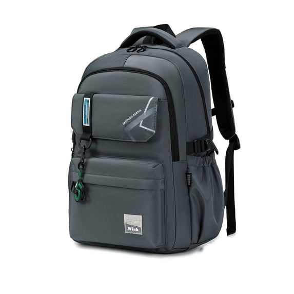 Forestfish School Backpack for Teen Men and Women, Casual Daypack Water-Resistant Lightweight Middle School Bag with Large Capacity(Dark Gray)