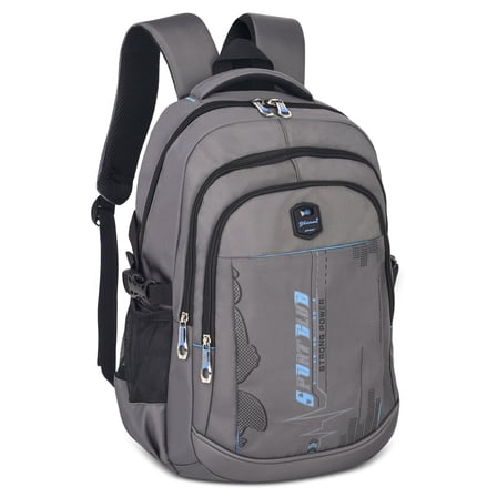 Forestfish School Backpack for Teen Men and Women, Casual Daypack Water-Resistant Lightweight Middle School Bag with Large Capacity(Gray Blue)