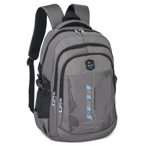 Forestfish School Backpack for Teen Men and Women, Casual Daypack Water-Resistant Lightweight Middle School Bag with Large Capacity(Gray Blue)