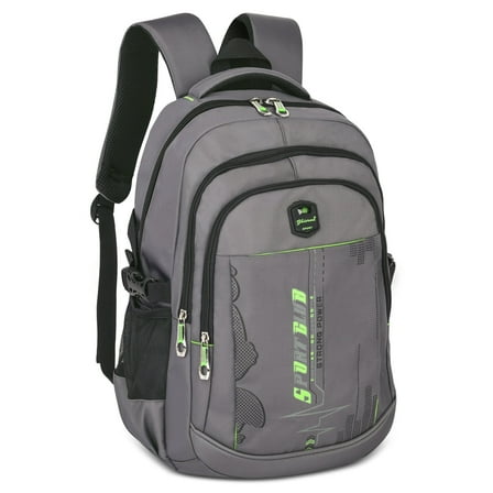 Forestfish School Backpack for Teen Men and Women, Casual Daypack Water-Resistant Lightweight Middle School Bag with Large Capacity(Gray Green)