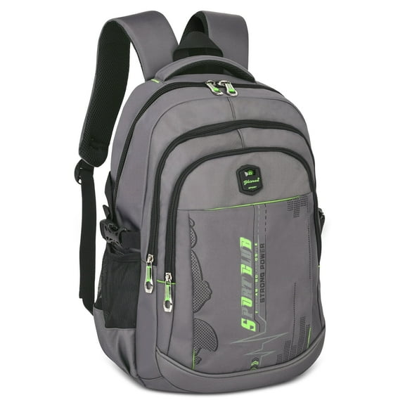 Forestfish School Backpack for Teen Men and Women, Casual Daypack Water-Resistant Lightweight Middle School Bag with Large Capacity(Gray Green)