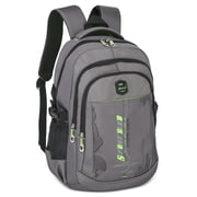 School Backpack for Teen Men and Women, Casual Daypack Water-Resistant Lightweight Middle School Bag with Large Capacity(Gray+Green)