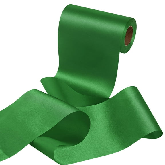 THEGLY Forest Green Satin Ribbon 6 Inch x 25 Yards - Grand Opening & Gift Wrapping Decor