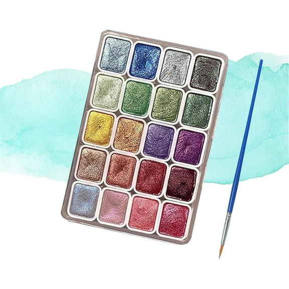 Forestry Shifting Watercolor Painting Set, Forestry - Color Shifting Watercolor Paint Set, 20 Colors Watercolor Painting Set, Shimmer Metallic Colourful Paints Set, Metallic Watercolor Paint Set