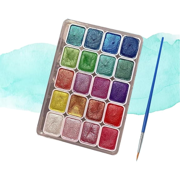 Forestry Shifting Watercolor Painting Set, Forestry - Color Shifting Watercolor Paint Set, 20 Colors Watercolor Painting Set, Shimmer Metallic Colourful Paints Set, Metallic Watercolor Paint Set