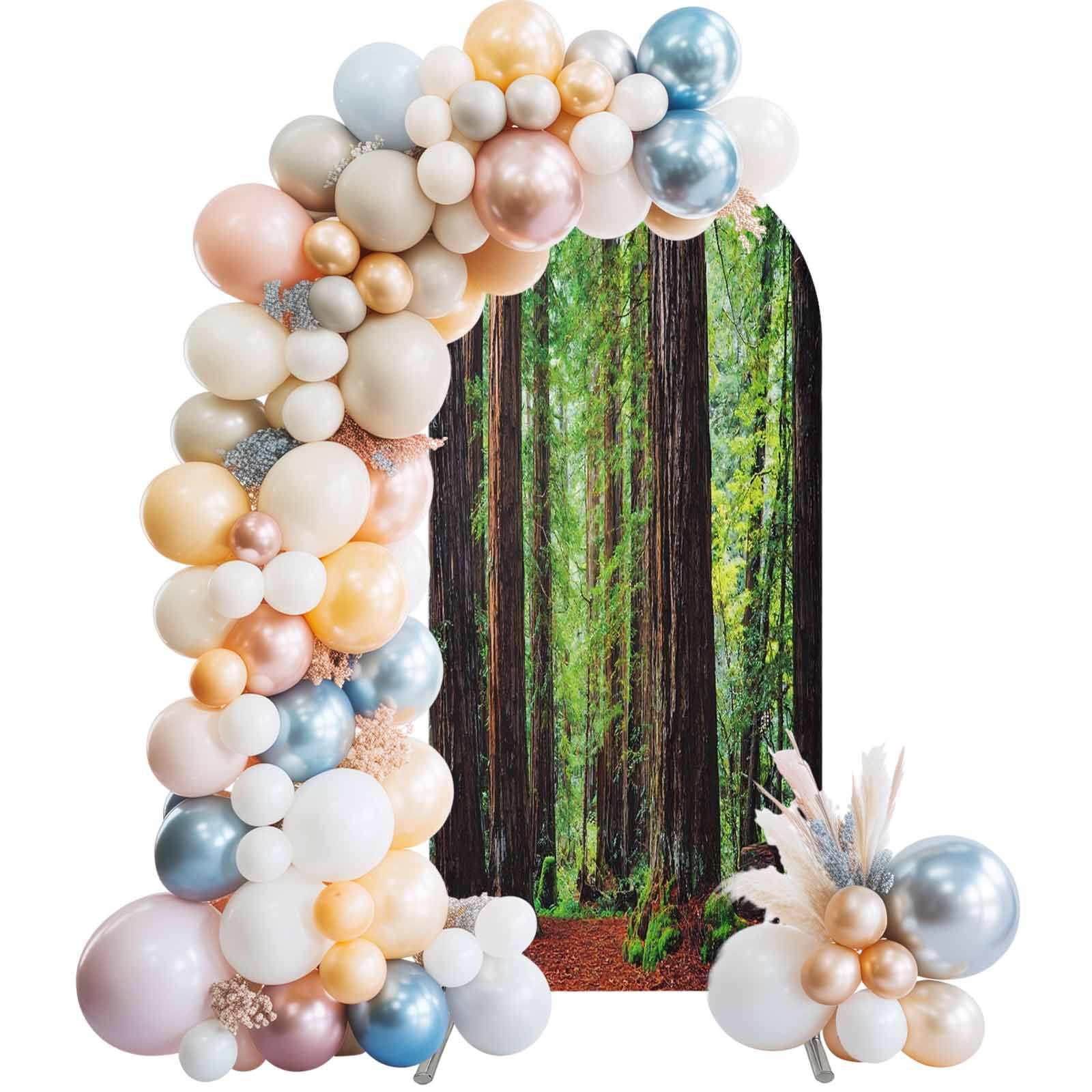 Forests Arch Backdrop Covers 5 FT, Spring Brown Trees Forest Green ...