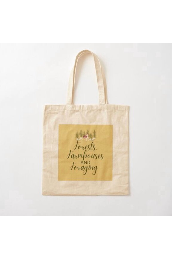 Forests, Farmhouses And Foraging Canvas Tote Bags, Reusable Shopping Bag