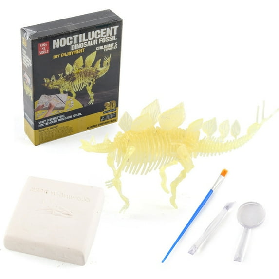 Hand-assembled Archeological Skeleton Dinosaur Toy Child Excavates Noctilucent Dinosaur Era Skeleton Model